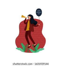 Happy Womens Day Vector Flat Design Illustration 