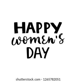 HAPPY WOMEN'S DAY. VECTOR GREETING HOLIDAY HAND LETTERING