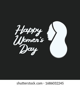 Happy women's Day. Vector hand lettering quote, typographic element for your design. Can be printed on T-shirts, bags, posters, invitations, cards, pillows.