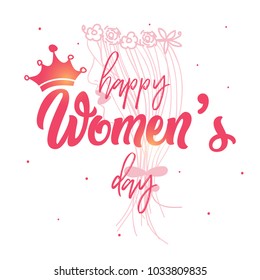Happy Women's Day, Vector Illustration decorated with stylish text.