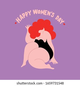 happy women's day vector illustration lady