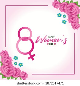 Happy Women's Day Vector Illustration. Suitable for greeting card poster and banner