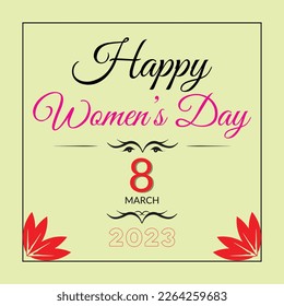 Happy women's Day vector image design template ideal for social media post or greeting card. Women's day 8 march

-4000px.4000px
-RGB Color Mode
-300dpi