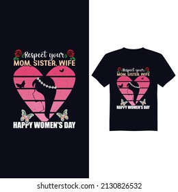 Diseño de camisetas para vectores de día feliz de la mujer

