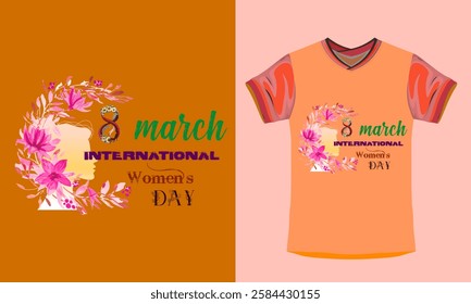 Happy Womens day vector t shirt design, “Raising Women, Raising the World” International Women's Day,,International Women's Day is celebrated on the 8th of March annually around the world.
