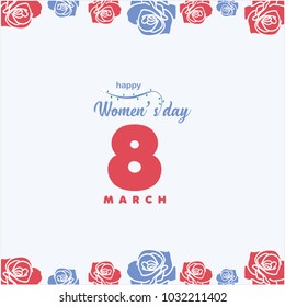 Happy Women's Day Vector Template Design