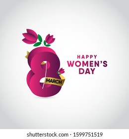 Happy women's day vector template
