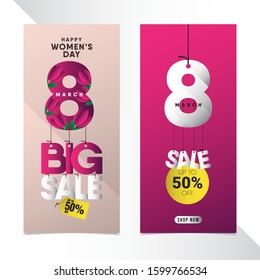 Happy women's day vector template