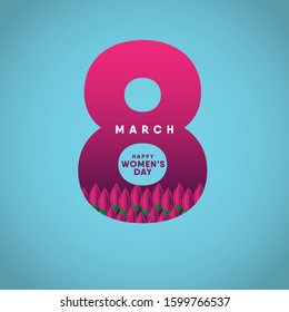 Happy women's day vector template