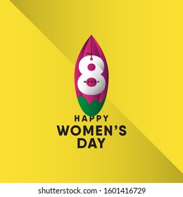 Happy women's day vector template