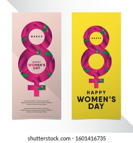 Happy women's day vector template