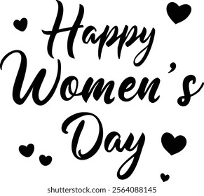 Happy Women's Day Vector Text Design, Elegant and Feminine Typography
