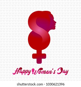 Happy Women's day with white background and typography
