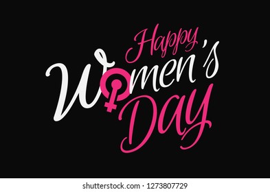 Happy women's day with women gender sign. vector illustration design