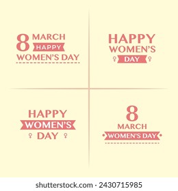 Happy Women's Days Badges Logo design icon flat design stickers element vector