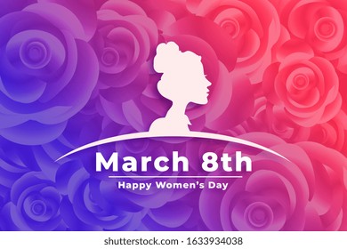 happy womensa day flower card beautiful design