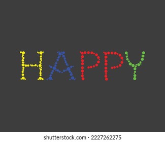 HAPPY WORD, ART AND VECTOR
