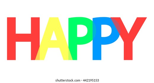Happy Word Design Banner Template Background Stock Vector (Royalty Free ...