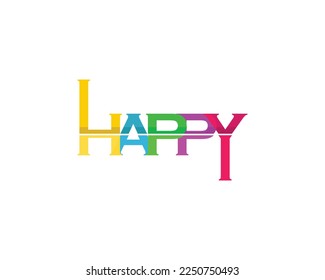 happy word logo design simple  slim