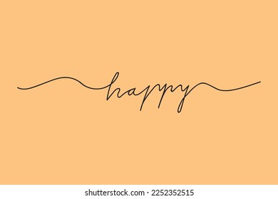 Happy word text, continous editable line.