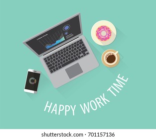 Happy work time, Have fun, not stress on work.