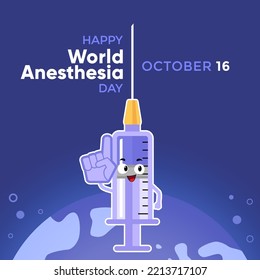 Happy World Anesthesia Day october 16 banner graphic template vector illustration