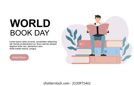 Happy world book day background illustration