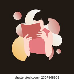 Happy World Book Day Flat Illustration in Black Background