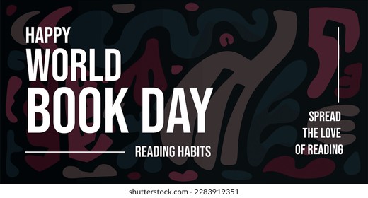 Happy World Book Day. Hand drawn contemporary abstract shapes. circles, ovals. Abstract style, design for fabric, textile, paper. Dynamical colored forms and line. Vector