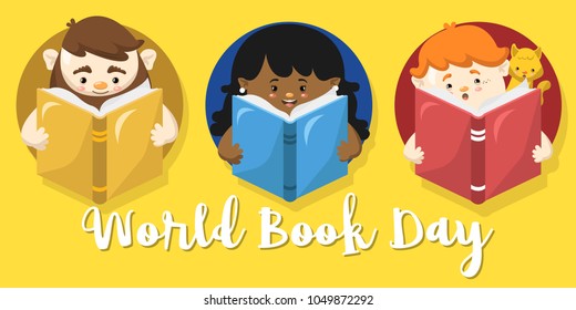 Happy world book day vector collection