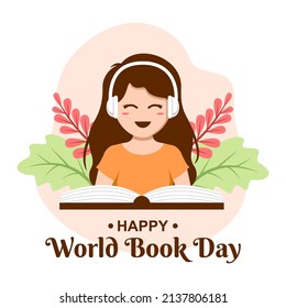 Happy world book day vector 