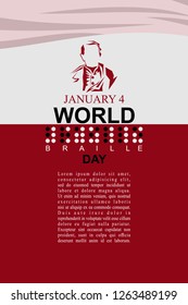 Happy World Braille Day vector illustration. Suitable for greeting card, poster and banner. 