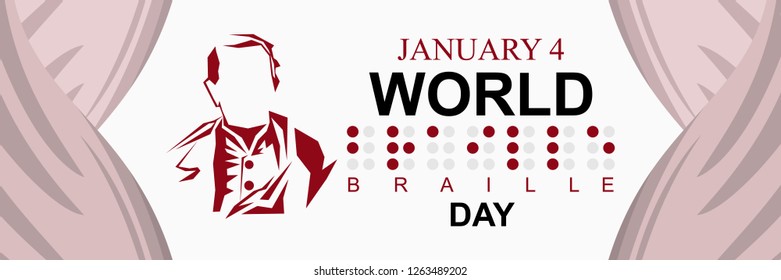 Happy World Braille Day vector illustration. Suitable for greeting card, poster and banner. 