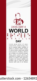 Happy World Braille Day vector illustration. Suitable for greeting card, poster and banner. 
