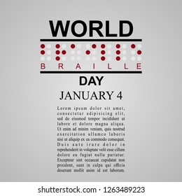 Happy World Braille Day vector illustration. Suitable for greeting card, poster and banner. 