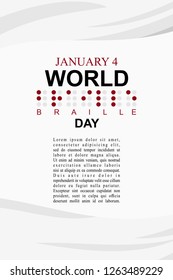 Happy World Braille Day vector illustration. Suitable for greeting card, poster and banner. 