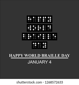 Happy World Braille Day vector illustration. Suitable for greeting card, poster and banner. - Vector 