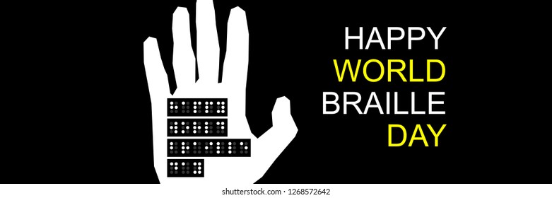 Happy World Braille Day vector illustration. Suitable for greeting card, poster and banner. - Vector 