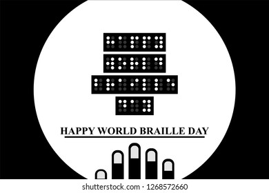 Happy World Braille Day vector illustration. Suitable for greeting card, poster and banner. - Vector 