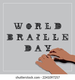 Happy World Braille Day vector illustration.  