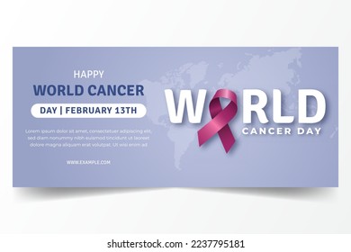 Happy World Cancer Day February 4th horizontal banner illustration design