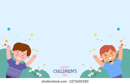 Happy World Children's Day with Copy Space Background