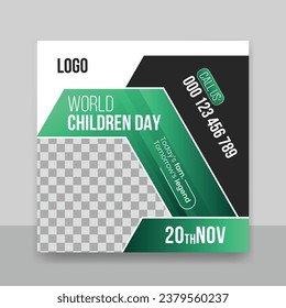 Happy world Children's Day world children's day social media post design 