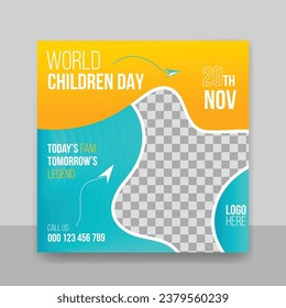 Happy world Children's Day world children's day social media post design 