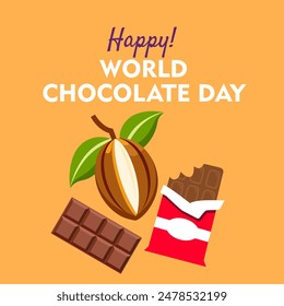 Happy World Chocolate Day 7th July. International chocolate day banner, social media, and poster design