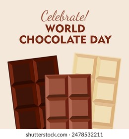 Happy World Chocolate Day 7. Juli. Internationaler Schokoladentag Banner, Social Media und Poster Design