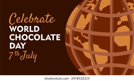 Happy World Chocolate Day 7th July. International chocolate day banner, social media, and poster design