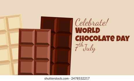 Happy World Chocolate Day 7th July. International chocolate day banner, social media, and poster design