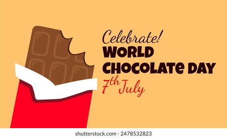 Happy World Chocolate Day 7th July. International chocolate day banner, social media, and poster design