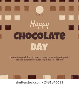 Happy World Chocolate Day 7th July. International chocolate day banner, social media, background and poster design